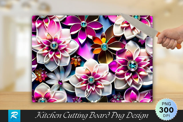 Flowers Cutting Board Sublimation Regulrcrative 
