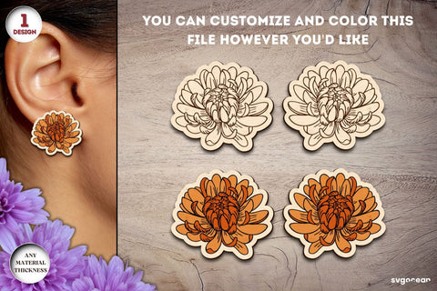 Flowers Earrings Laser Cut Bundle SVG SvgOcean 