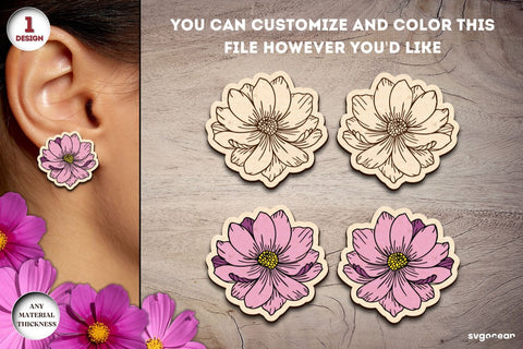 Flowers Earrings Laser Cut Bundle SVG SvgOcean 