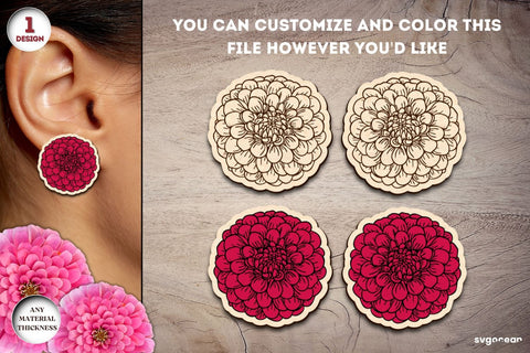 Flowers Earrings Laser Cut Bundle SVG SvgOcean 