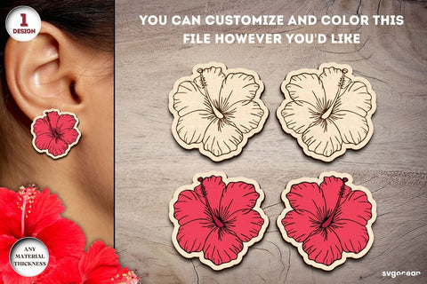 Flowers Earrings Laser Cut Bundle SVG SvgOcean 