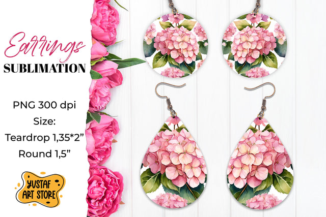 Flowers earrings.Hydrangea Earrings Sublimation. Sublimation Yustaf Art Store 