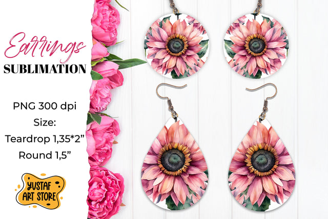 Flowers earrings.Vintage Earrings Sublimation. Sublimation Yustaf Art Store 