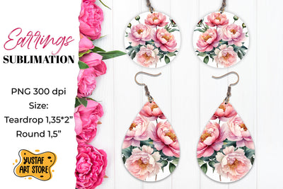 Flowers earrings.Vintage Earrings Sublimation. Sublimation Yustaf Art Store 