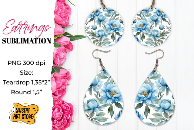 Flowers earrings.Vintage Earrings Sublimation. Sublimation Yustaf Art Store 