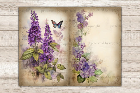 Flowers Junk Journal Pages | Berries Ephemera SVG GlamArtZhanna 