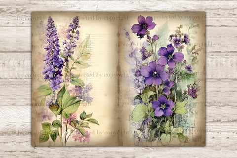 Flowers Junk Journal Pages | Berries Ephemera SVG GlamArtZhanna 
