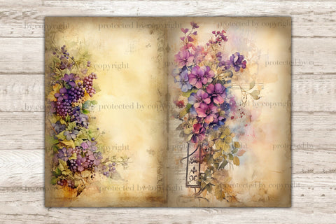 Flowers Junk Journal Pages | Berries Ephemera SVG GlamArtZhanna 