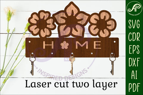 Flowers Key holder designs for wood and metal SVG APInspireddesigns 