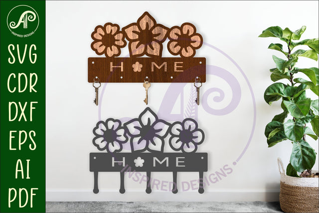Flowers Key holder designs for wood and metal SVG APInspireddesigns 