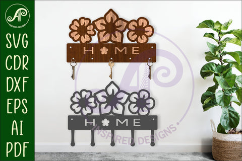 Flowers Key holder designs for wood and metal SVG APInspireddesigns 