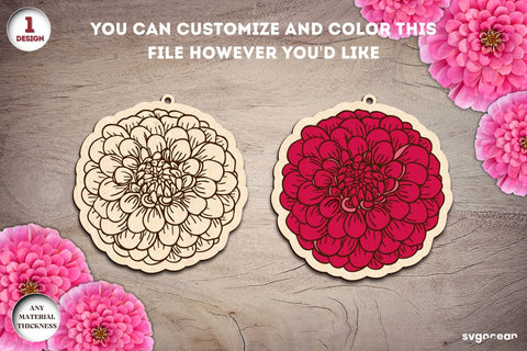 Flowers Keychains Laser Cut Bundle SVG SvgOcean 