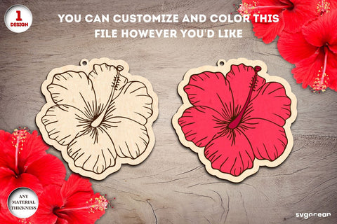 Flowers Keychains Laser Cut Bundle SVG SvgOcean 