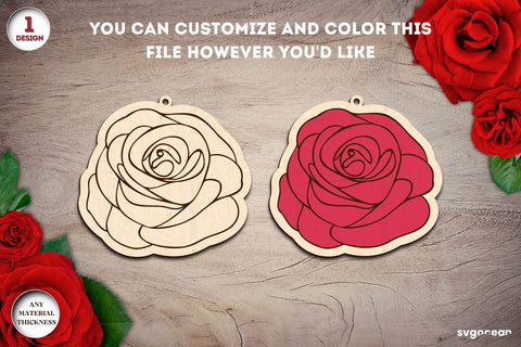 Flowers Keychains Laser Cut Bundle SVG SvgOcean 