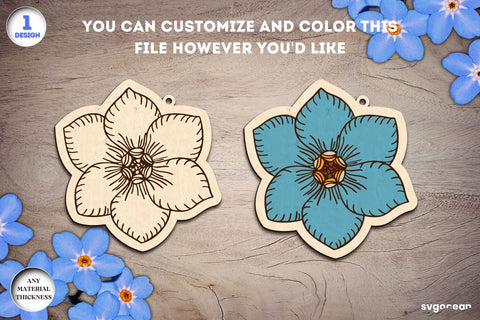 Flowers Keychains Laser Cut Bundle SVG SvgOcean 