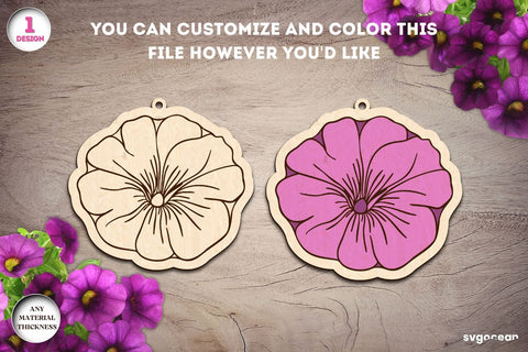 Flowers Keychains Laser Cut Bundle SVG SvgOcean 