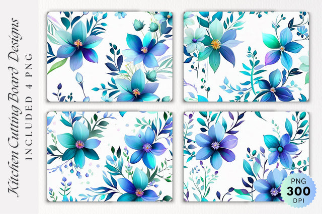 Flowers Kitchen Cutting Board PNG Design Sublimation Regulrcrative 