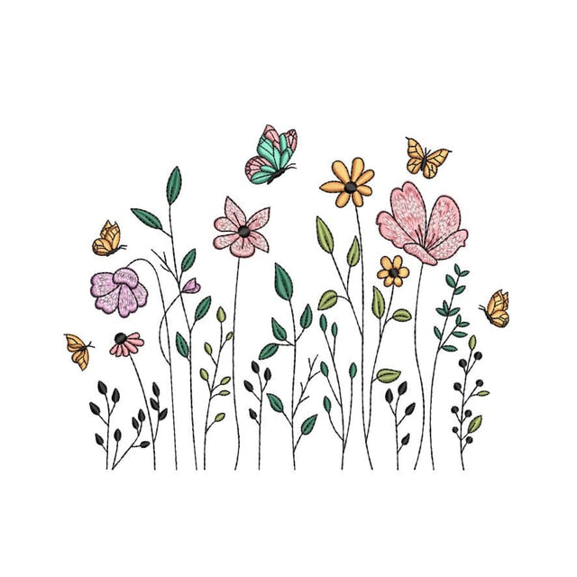 Flowers machine embroidery design, 3 sizes, Instant download Embroidery/Applique DESIGNS Nino Nadaraia 