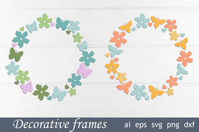 Flowers monogram wreath svg, Round frame, Floral border SVG AnastasiyaArtDesign 