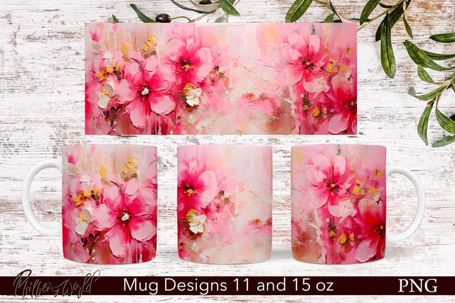 Flowers Mug Wrap | 11 & 15 oz | Oil Paints Sublimation Pfiffen's World 