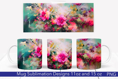 Flowers Mug Wrap | 11 & 15 oz | Pink Roses Sublimation Pfiffen's World 