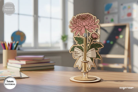 Flowers Pen Holder Laser Cut Bundle SVG SvgOcean 