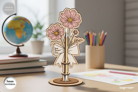 Flowers Pen Holder Laser Cut Bundle SVG SvgOcean 