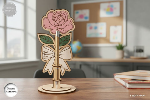 Flowers Pen Holder Laser Cut Bundle SVG SvgOcean 