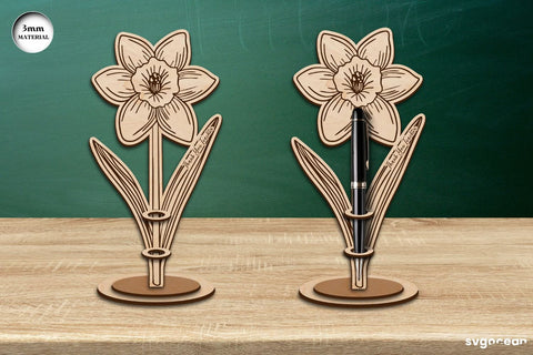 Flowers Pen Stand Laser Cut Bundle SVG SvgOcean 