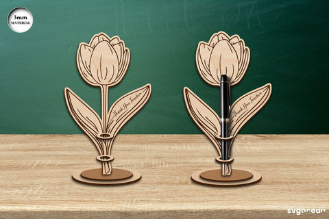 Flowers Pen Stand Laser Cut Bundle SVG SvgOcean 