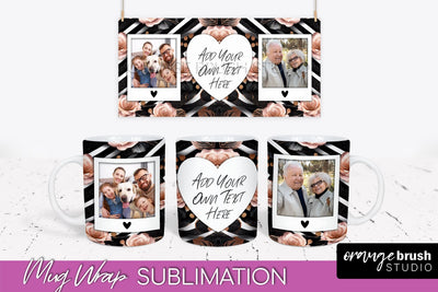 Flowers Photo Frame Mug Wrap - Add Picture Mug Sublimation Sublimation OrangeBrushStudio 
