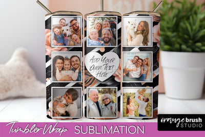 Flowers Photo Frame Tumbler Wrap Sublimation Add Photo Photo Sublimation OrangeBrushStudio 