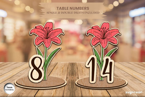 Flowers Table Numbers Bundle SVG SvgOcean 