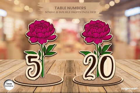 Flowers Table Numbers Bundle SVG SvgOcean 