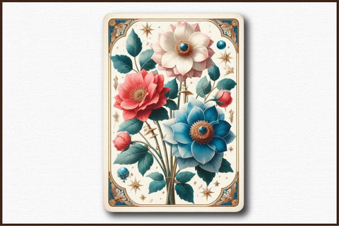 Flowers Tarot Cards Sublimation Clipart Sublimation designartist 