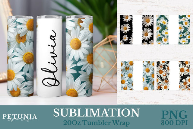 Flowers Tumbler Wrap | Sublimation Tumbler Wrap Designs Sublimation Petunia Digital Design 