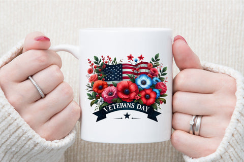 Flowers Veterans Day Clipart Sublimation designartist 