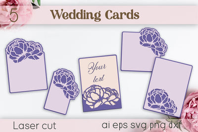 Flowers wedding Invitation laser cut, Greeting layered card SVG AnastasiyaArtDesign 