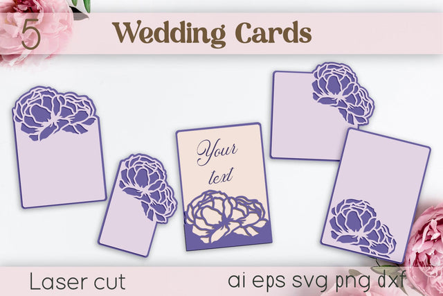 Flowers wedding Invitation laser cut, Greeting layered card SVG AnastasiyaArtDesign 