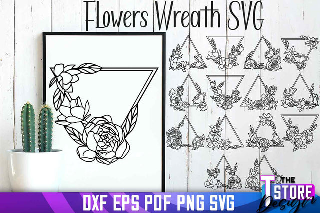 Flowers Wreath SVG | Flowers SVG Design | SVG File SVG The T Store Design 