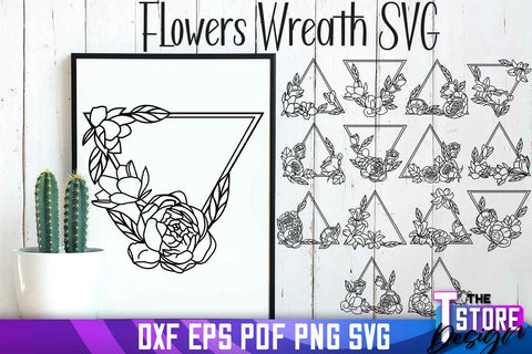 Flowers Wreath SVG | Flowers SVG Design | SVG File SVG The T Store Design 