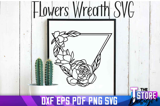Flowers Wreath SVG | Flowers SVG Design | SVG File SVG The T Store Design 