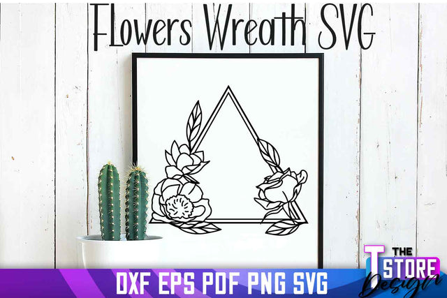 Flowers Wreath SVG | Flowers SVG Design | SVG File SVG The T Store Design 