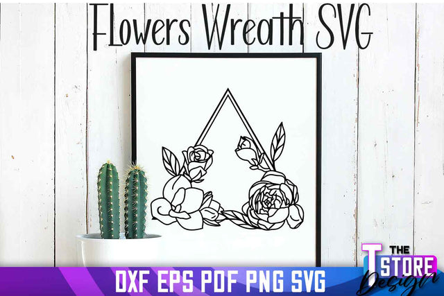 Flowers Wreath SVG | Flowers SVG Design | SVG File SVG The T Store Design 