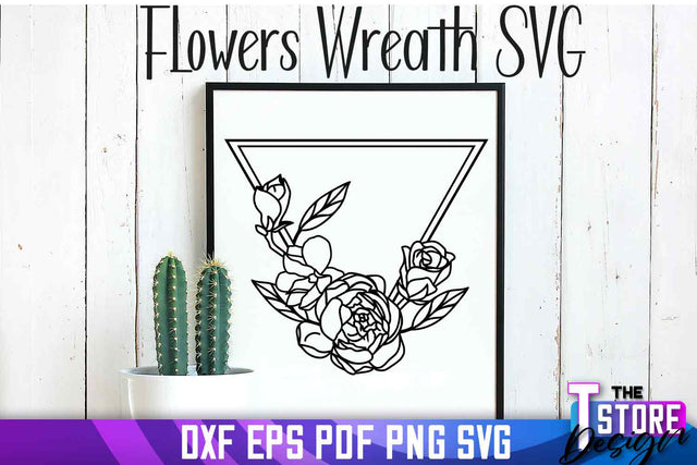 Flowers Wreath SVG | Flowers SVG Design | SVG File SVG The T Store Design 