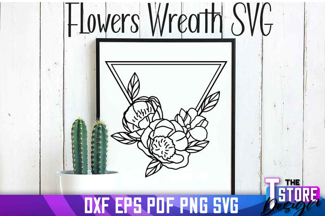 Flowers Wreath SVG | Flowers SVG Design | SVG File SVG The T Store Design 