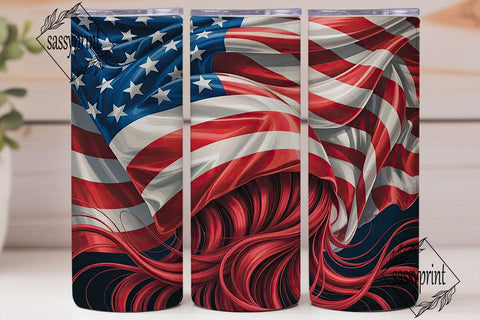 Flowing Flag 20oz Tumbler Wrap Sublimation sassyprint 