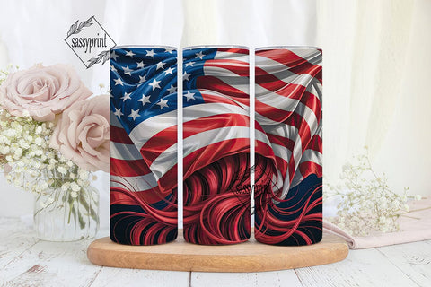 Flowing Flag 20oz Tumbler Wrap Sublimation sassyprint 