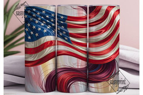 Flowing Flag 20oz Tumbler Wrap Sublimation sassyprint 