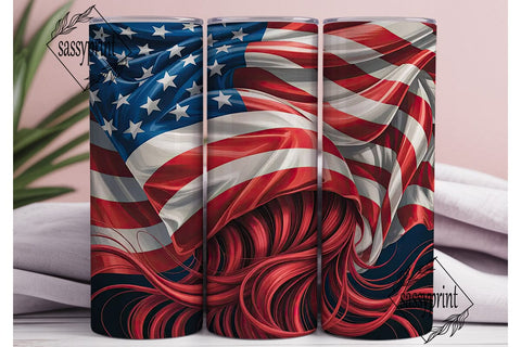 Flowing Flag 20oz Tumbler Wrap Sublimation sassyprint 